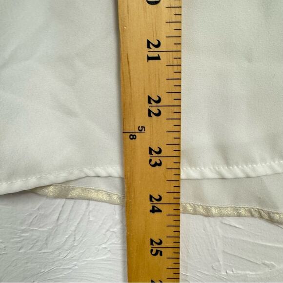 Vero Moda Gold Sparkle Short Sleeve Button Down Shirt Womens M Boxy Fit Slouchy - Picture 8 of 10